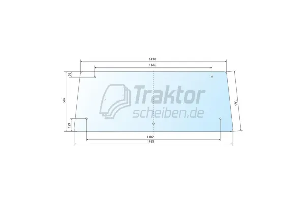 Klare Heckscheibe brauner Verkleidung ZETOR Traktor 6011