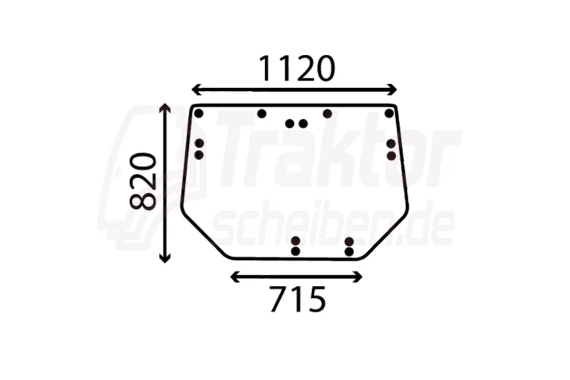 Heckscheibe oben 14 Bohrungen für SAME, LAMBORGHINI & HÜRLIMANN