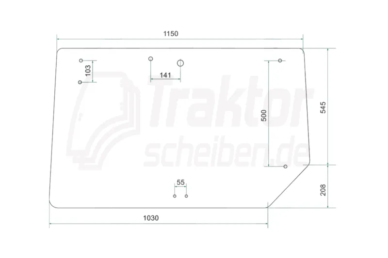 Heckscheibe oben für CLAAS-RENAULT Ceres 70 / Ceres 330