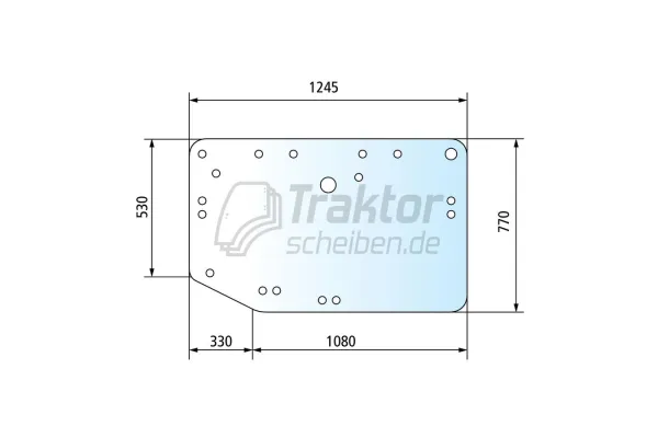 Heckscheibe Claas-Renault Celtis oben getönt | Rückverglasung Kabine