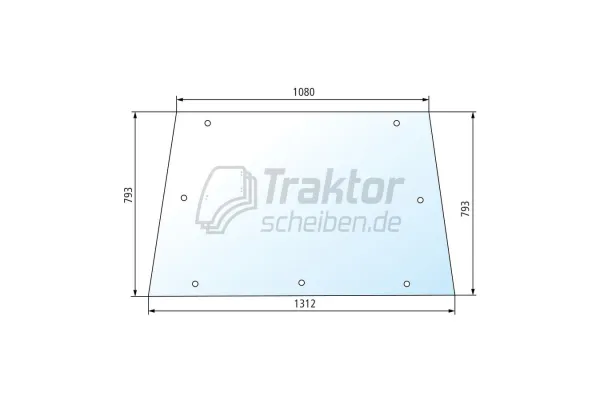 Heckscheibe oben grün für Hürlimann H-480 / H-6130