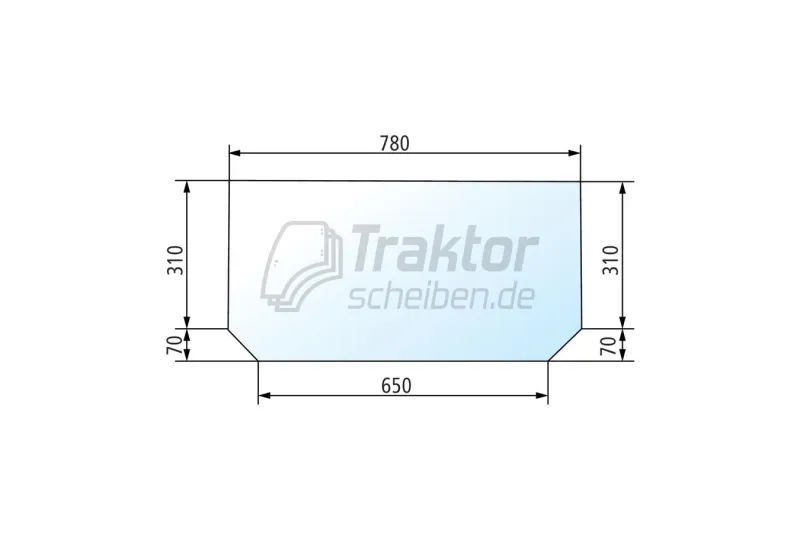Heckscheibe unten für FIAT Traktor F 100, F 110