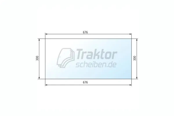 Heckscheibe unten grün für Ford 7740 / 7840