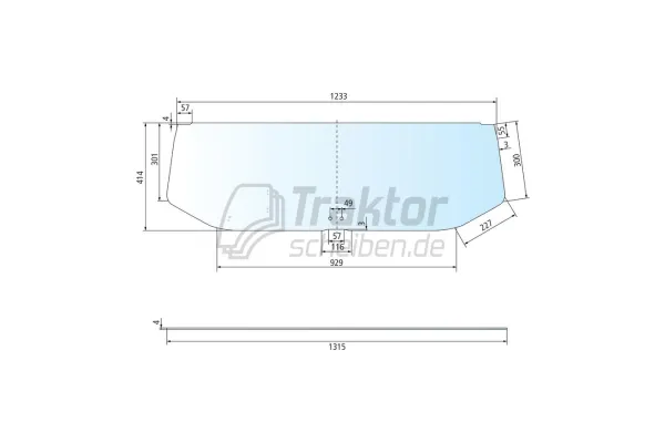 Untere Heckscheibe Ford 8830, 5610, TW30