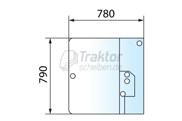 Klare Heckscheibe mit Wischer für JCB Teleskoplader 526S, 526LE