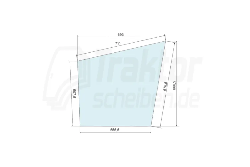 Klare obere Türscheibe Deutz Fahr D5006, D5206
