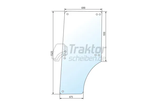 Klare Türscheibe RH/LH ZETOR Traktor 10540