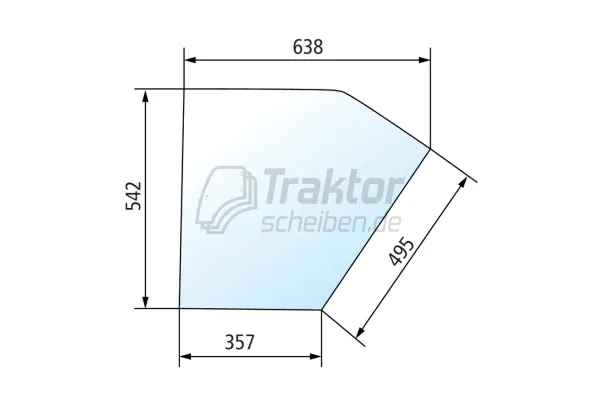 Klare Türscheibe unten RH/LH ZETOR Traktor 3011
