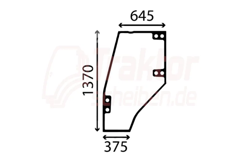 Linke Türscheibe ohne Schloss für DEUTZ-FAHR AgroStar TG 6.71 & 6.81