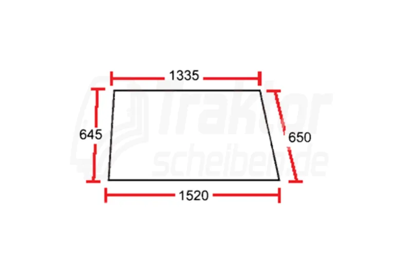 Obere Türscheibe links für MASSEY FERGUSON 2685, 2805 | Getönt