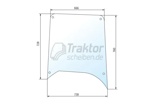 Seitenscheibe für DEUTZ FAHR D4006, D4007