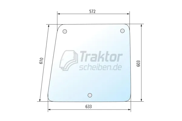 Seitenscheibe klar für Ford 5610 / 6410