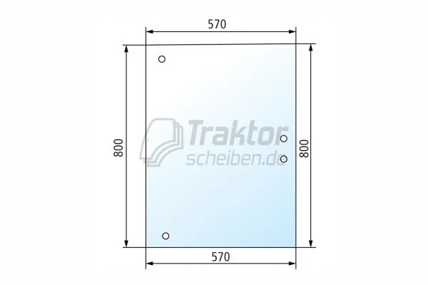 Seitenscheibe grün für Hürlimann H-6130 / H-6160