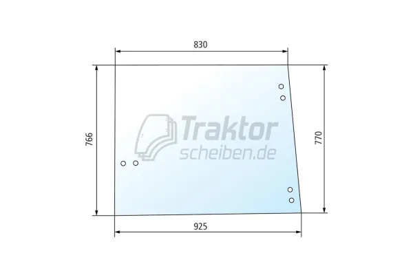 Seitenscheibe für John Deere 40er-Serie 2140 / 50er-Serie 3650