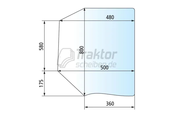 Getönte Seitenscheibe hinten links für FENDT 311 / 718 Kabine