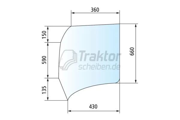 Getönte Seitenscheibe hinten links für FENDT 819 / 924 Kabine