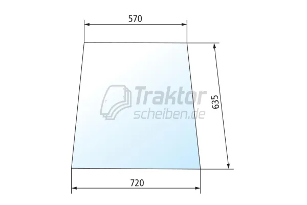 Seitenscheibe klar für Case IH 644 / 744
