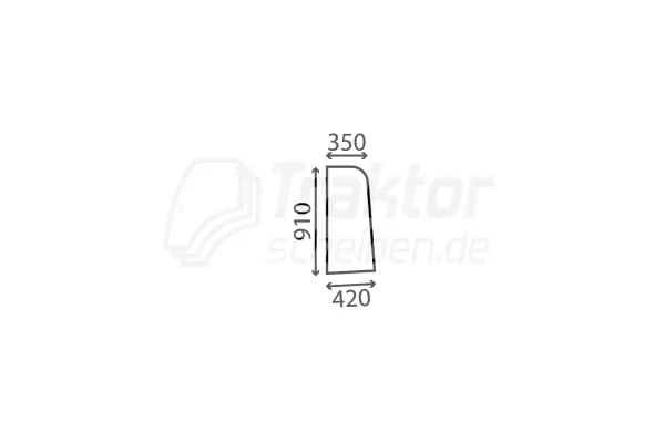 Seitenscheibe LH hinten für JCB Teleskoplader 520S, 526S LE