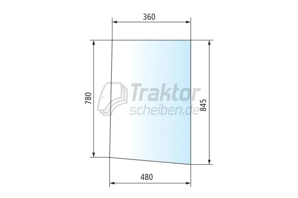 Seitenscheibe links oben passend für FENDT Xylon 522 / 524