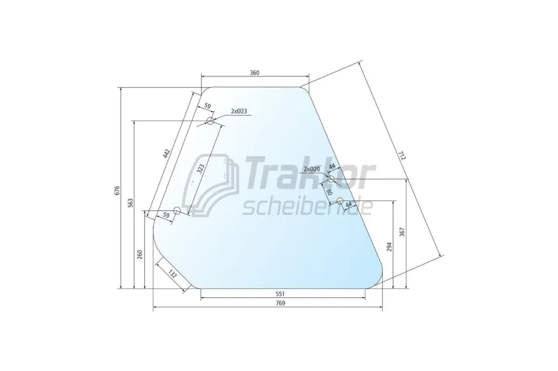 Seitenscheibe RH LH Fiat 80-88 72-94 flach
