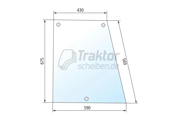 Seitenscheibe links für Case IH Maxxum 5120 / 5130