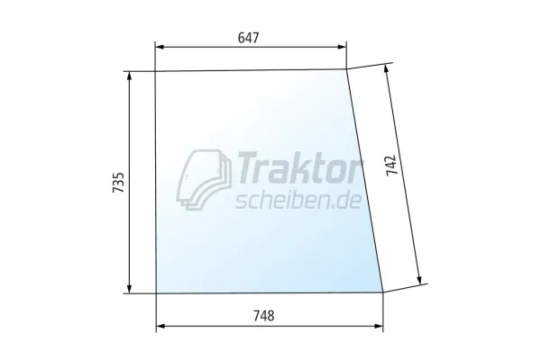 Seitenscheibe Fendt Favorit 600–615 links klar | Kabinenseitenscheibe