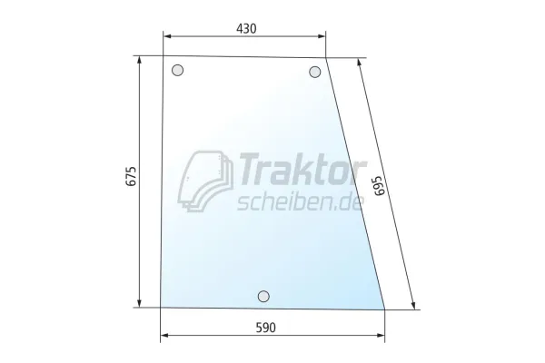 Seitenscheibe rechts für Case IH Maxxum 5120 /5130 / 5140