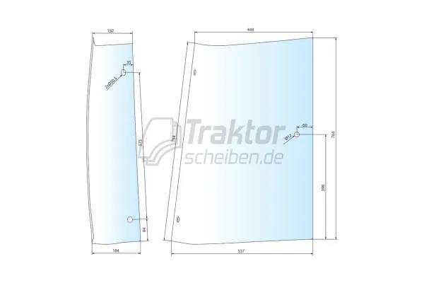 Seitenscheibe rechts für FENDT Farmer311, Favorit918