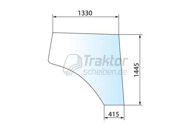 Große getönte Seitenscheibe rechts für FENDT 826 / 930 Kabine