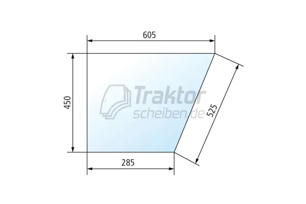 Seitenscheibe unten rechts klar für FENDT Favorit 610–615