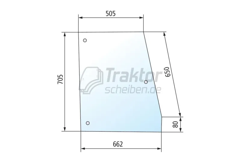 Obere Türscheibe RH Steyr 8070 8080 flach