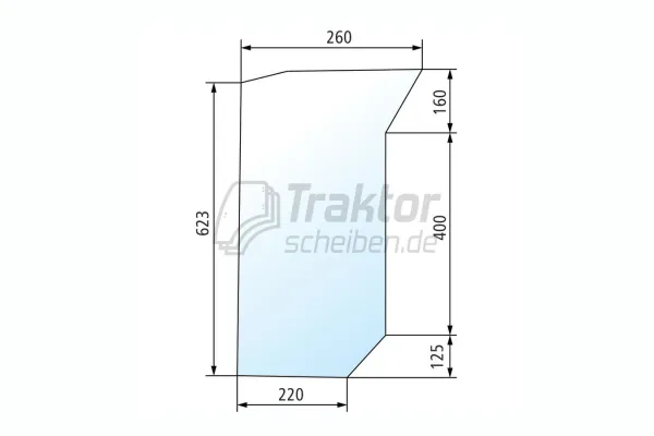 Untere Windschutzscheibe links für Ford 6640 & 7740 Traktor