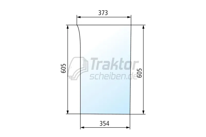 Teilscheibe rechts grün FIAT F 110 / F 115