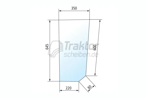 Frontscheibe unten links NEW HOLLAND TL, CASE IH JX