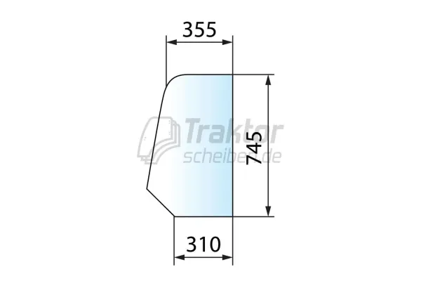 Türscheibe hinten LH oben für JCB Teleskoplader 525-50