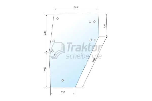 Türscheibe DEUTZ-FAHR DX4.10–7.10 links klar