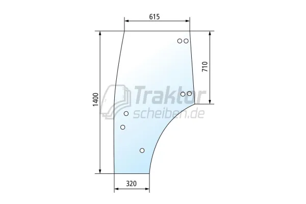 Türscheibe links für FENDT Traktor Fendt 206 S, Fendt 211 P