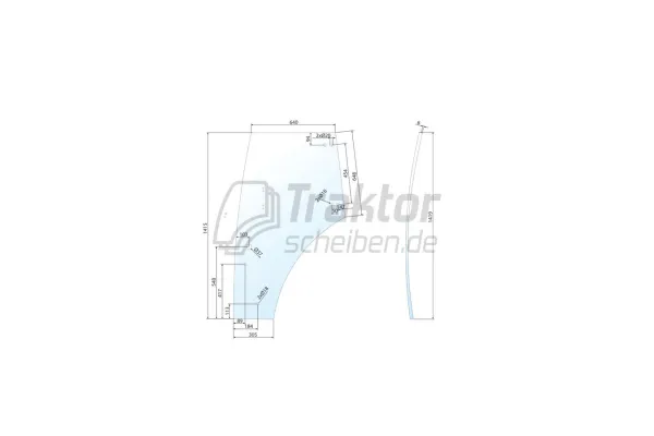 Türscheibe links für FENDT Traktor Fendt 209, Fendt 210