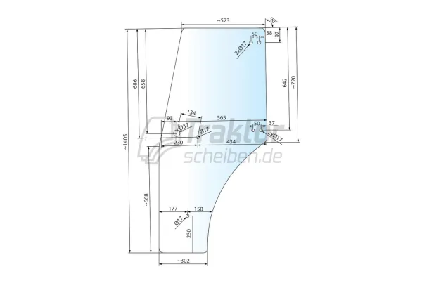 Türscheibe links getönt für FENDT Farmer260S, 280S