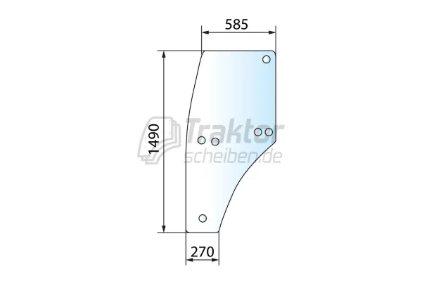 Türscheibe links für JOHN DEERE Traktor 5215, 5315