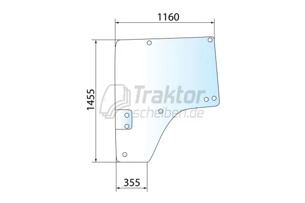 Türscheibe links für John Deere 8210 / 8320