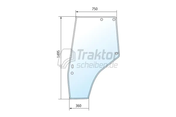 Klare Türscheibe links für MASSEY FERGUSON 4235, 4370