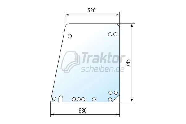 Türscheibe oben klar für Fendt Farmer 260S / 275S