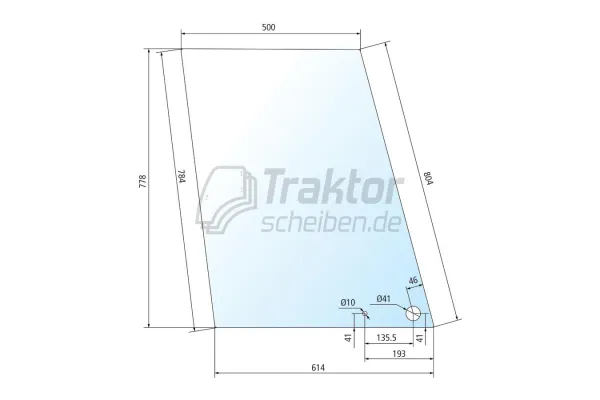 Klare obere Türscheibe Massey Ferguson 393, 396