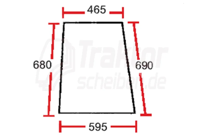 Türscheibe oben rechts/links für MASSEY FERGUSON 240, 250