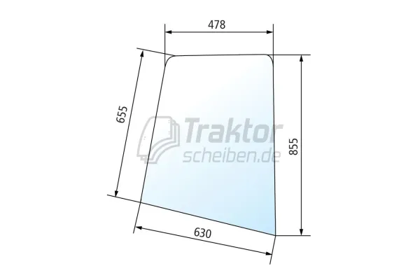 Türscheibe oben rechts & links für Claas Renault 681 / 751