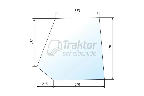 Türscheibe oben RH/LH für DEUTZ D3607, D4007, D7807