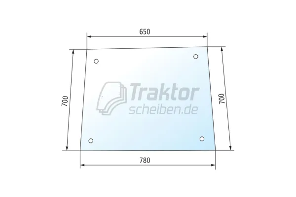 Türscheibe DEUTZ-FAHR DX 3.10–3.90 VC oben rechts/links klar