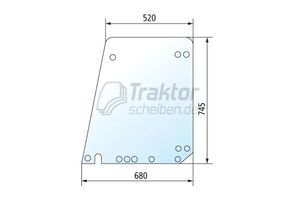 Türscheibe oben rechts/links für FENDT Farmer275S