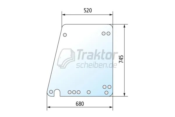 Türscheibe oben rechts/links FENDT Farmer240S